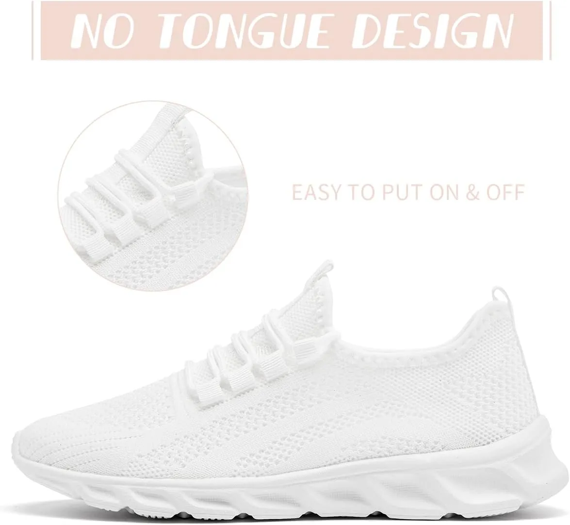 Womens Walking Shoes Slip On Tennis Running Fashion Sneakers for Sport Workout Gym Athletic Outdoor Jogging Exercise Lightweight Breathbale Shoe