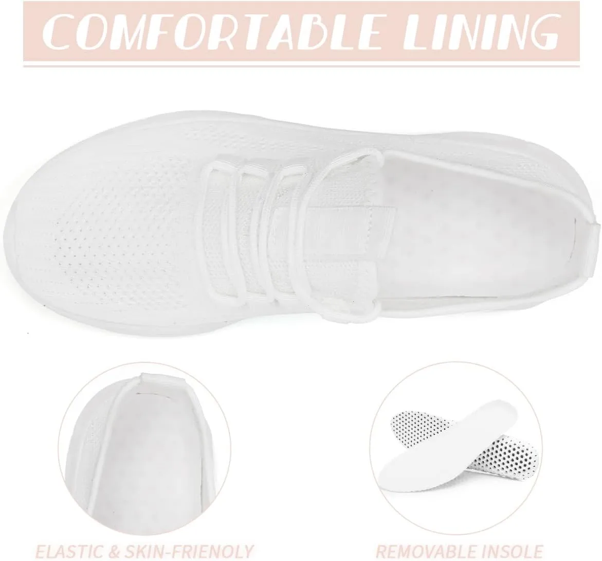 Womens Walking Shoes Slip On Tennis Running Fashion Sneakers for Sport Workout Gym Athletic Outdoor Jogging Exercise Lightweight Breathbale Shoe