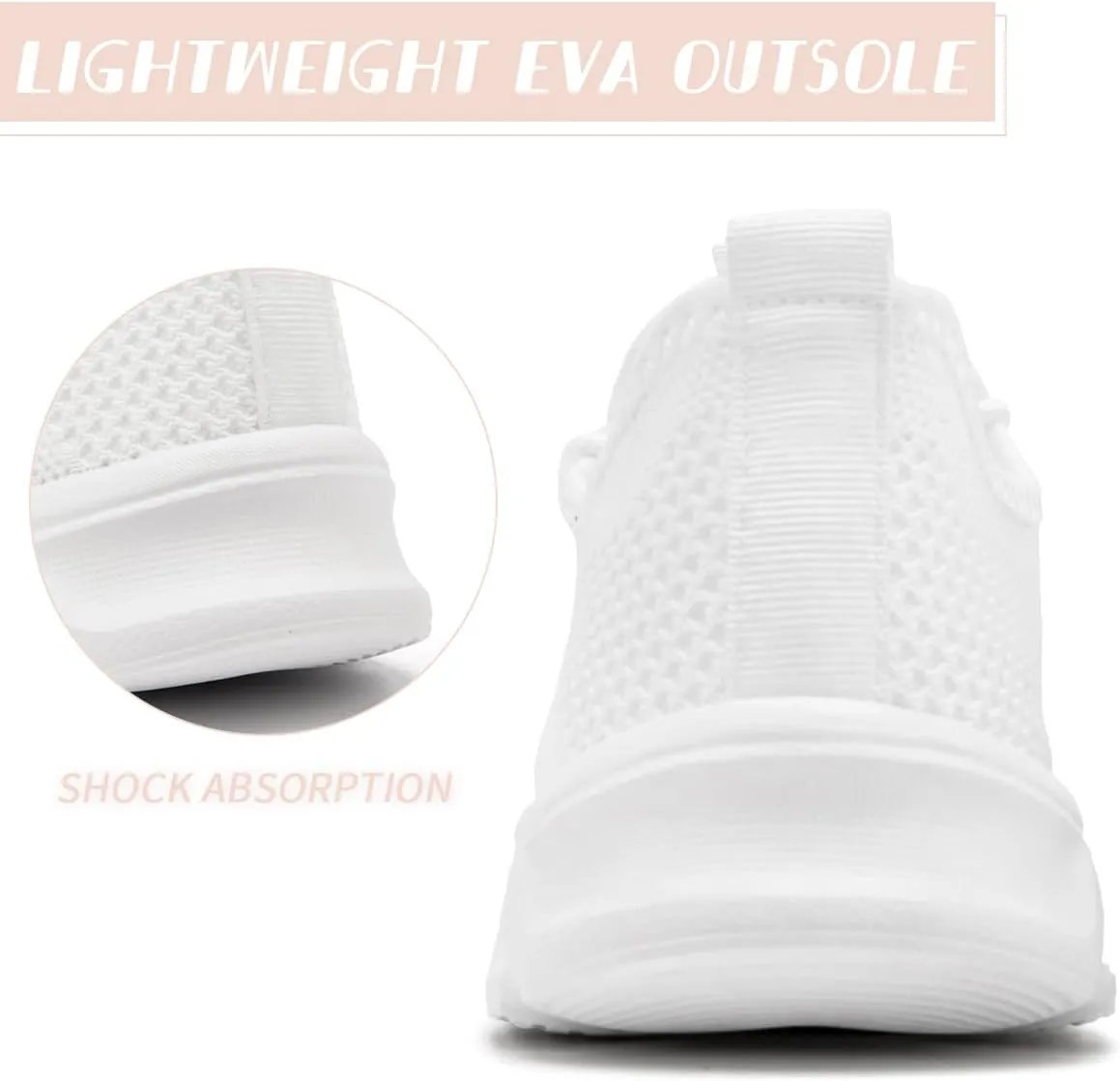 Womens Walking Shoes Slip On Tennis Running Fashion Sneakers for Sport Workout Gym Athletic Outdoor Jogging Exercise Lightweight Breathbale Shoe