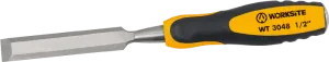 Worksite Flat Plate Chisel 1 inch (25MM) Heavy Duty Flat Chisel for Wood working, Carving projects, lathes.  Chisels are polished for a fine finish,  Proportionately wooden handles offer plenty of stability and control - WT3051