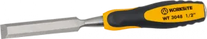 Worksite Flat Plate Chisell 3/4 inches (19MM) Heavy Duty Flat Chisel for Wood working, Carving. Chisel blade is made of CrV steel. Anti-slip two-component ergonomic handle WT3050