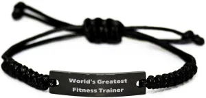 World's Greatest Fitness Trainer Rope Bracelet Gifts for Mother's Day from Friends to Fitness Trainer