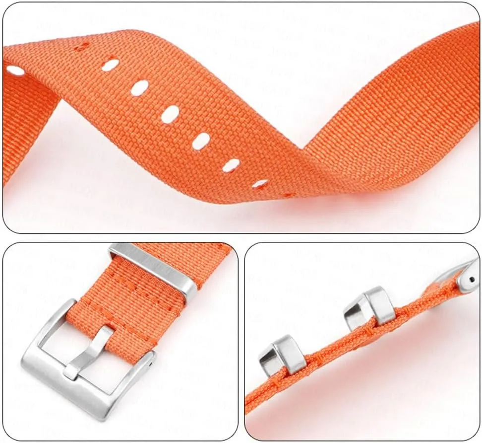 Woven Nylon Strap Band 18mm 20mm 22mm 24mm Stainless Steel Buckle Men Women Replace Watchband Watch Accessories