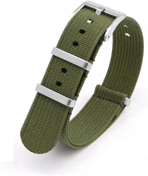 Woven Nylon Strap Band 18mm 20mm 22mm 24mm Stainless Steel Buckle Men Women Replace Watchband Watch Accessories