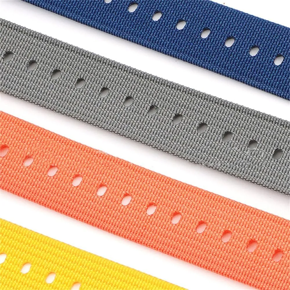 Woven Nylon Strap Band 18mm 20mm 22mm 24mm Stainless Steel Buckle Men Women Replace Watchband Watch Accessories