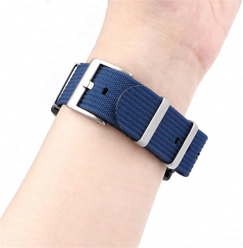 Woven Nylon Strap Band 18mm 20mm 22mm 24mm Stainless Steel Buckle Men Women Replace Watchband Watch Accessories