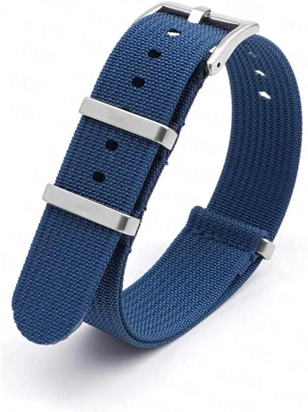 Woven Nylon Strap Band 18mm 20mm 22mm 24mm Stainless Steel Buckle Men Women Replace Watchband Watch Accessories