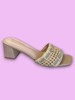 Woven Slip On Sandal - Beige