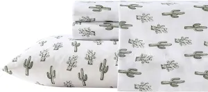 Wrangler - Bed Sheets, Breathable & Wrinkle Resistant Bedding, Includes Matching Sham & Pillowcases, Yellowstone Inspired Bed Sheets, Dorm Essentials (Cacti Green, Queen)