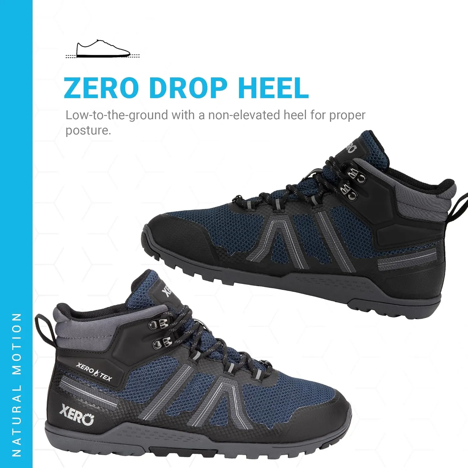 Xero Shoes Barefoot Hiking Shoes for Men | Xcursion Fusion Waterproof Hiking Boots | Zero Drop Shoes for Men, Wide Toe Box, Minimalist