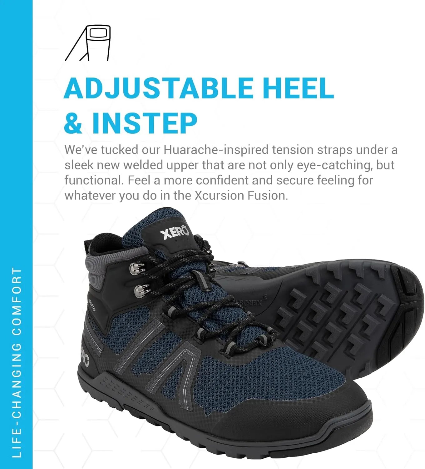 Xero Shoes Barefoot Hiking Shoes for Men | Xcursion Fusion Waterproof Hiking Boots | Zero Drop Shoes for Men, Wide Toe Box, Minimalist