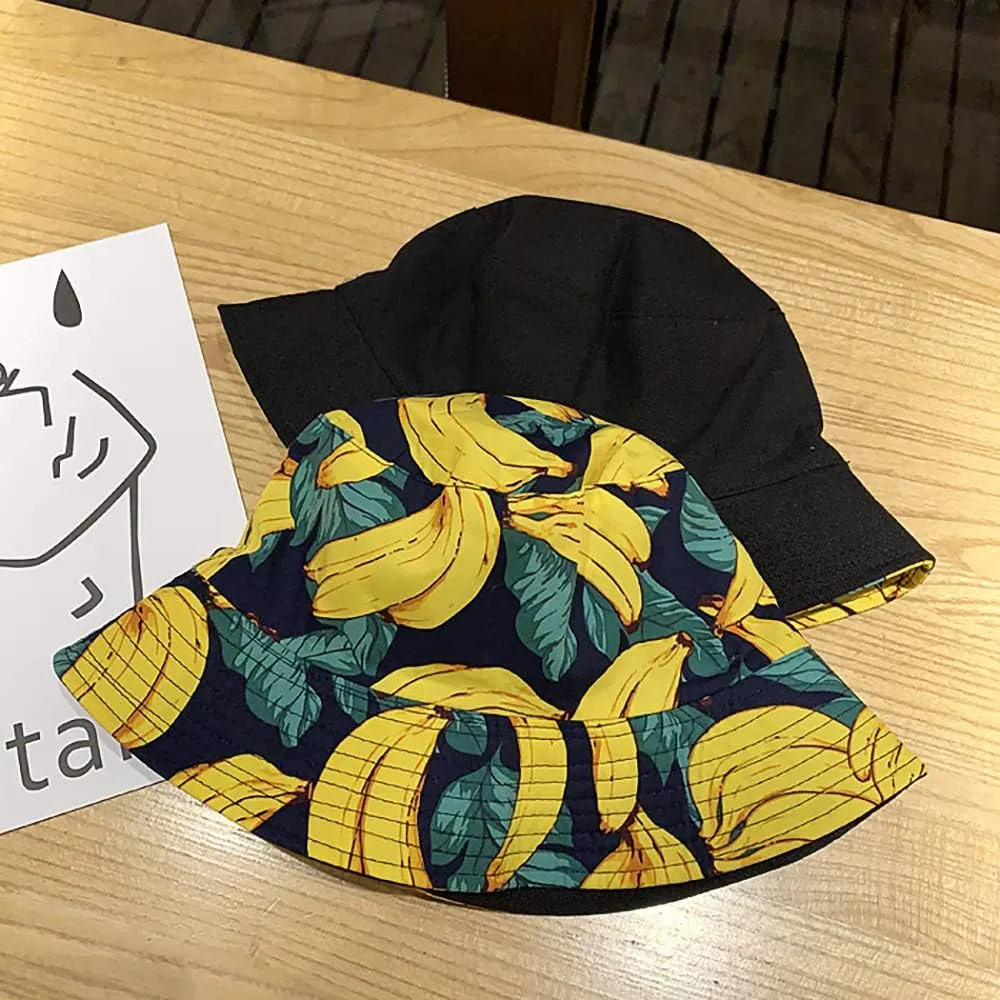 XYIYI Cute Bucket Hat Beach Fisherman Hats for Women, Reversible Double-Side-Wear