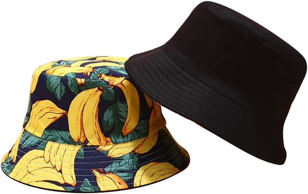 XYIYI Cute Bucket Hat Beach Fisherman Hats for Women, Reversible Double-Side-Wear