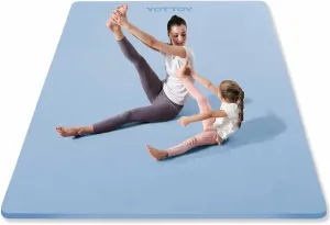 YOTTOY Large Yoga Mat (75 * 52 * 1/2inch),Extra Wide TPE Exercise Mat,Non-Slip Workout Mat for Pilates, Fitness, Barefoot, Home Gym Studio with Strap and Towel