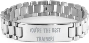 You're The Best Trainer! Ladder Bracelet, Trainer Engraved Bracelet, Unique Gifts for Trainer