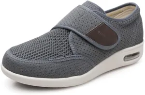 youyun Diabetic Shoes for Men Wide Width Elderly Men's Diabetic Shoes Adjustable Closure Breathable Lightweight Non Slip Air Cushion Sneakers for Swollen Feet Edema