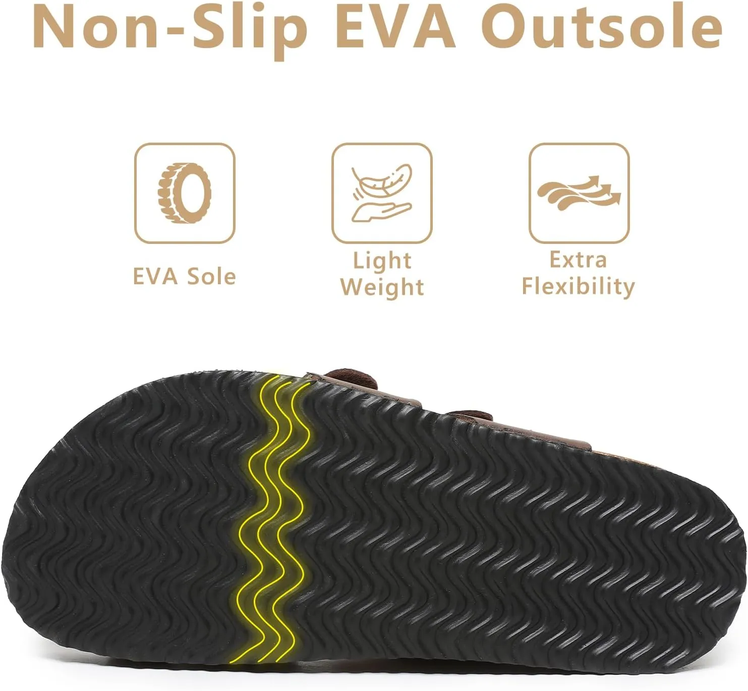 Yozuru Womens Cork Footbed Sandals Comfort Open Toe Slides Adjustable Buckle Beach Summer Flat Sandals with Arch Support