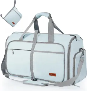 ‌Ytonet Foldable Garment Duffle Bags for Travel, Carry On Convertible Duffel Bag with Shoe Compartment & Water Resistant Fabric, 2-in-1 Hanging Suit Organizer, Mint Green