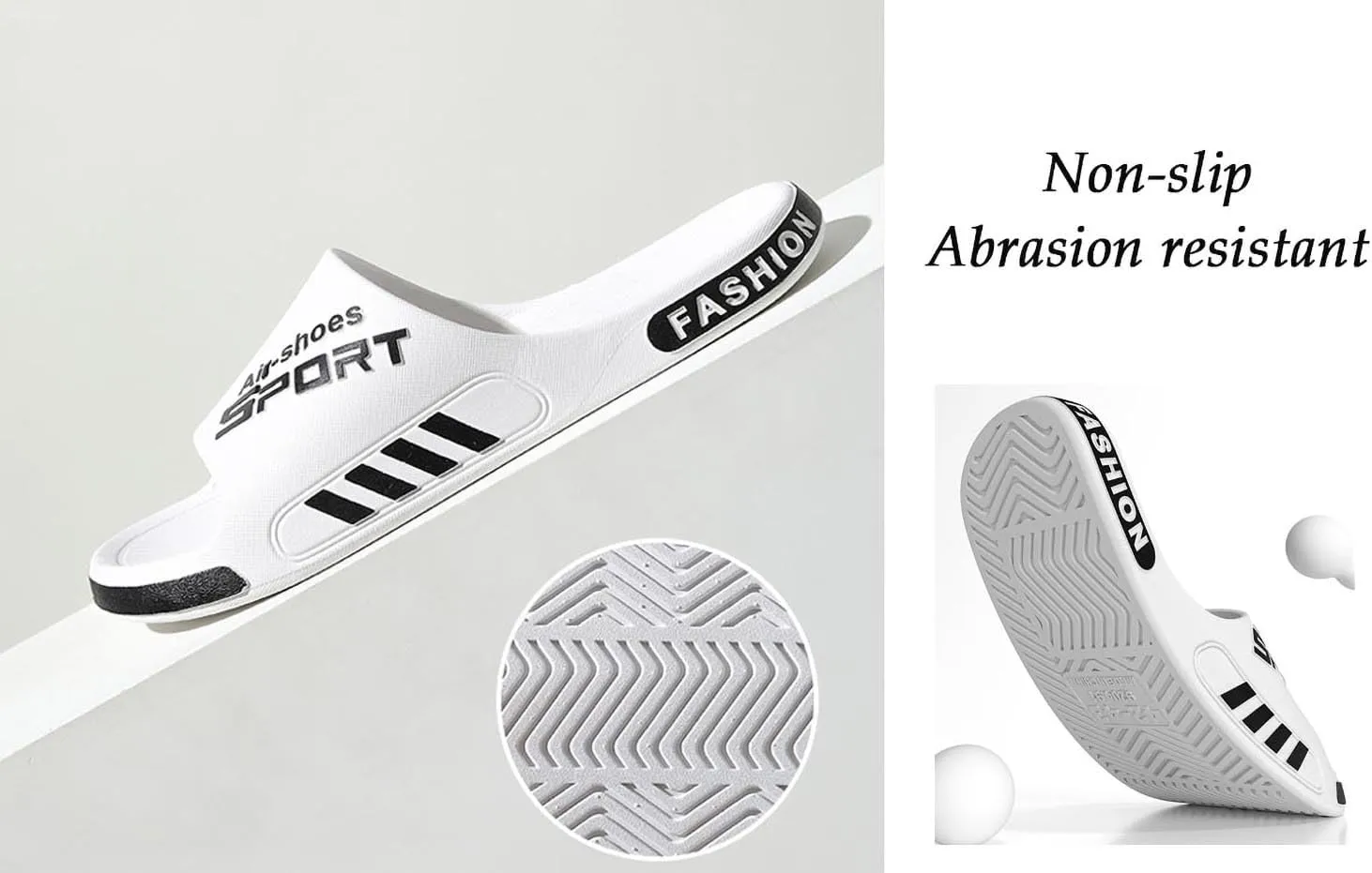 YUNZLAN Plus Size Men's Slides Sandals,Bathroom Shower Slippers,Non-slip Beach Pool Slides Shoes Outdoor Indoor