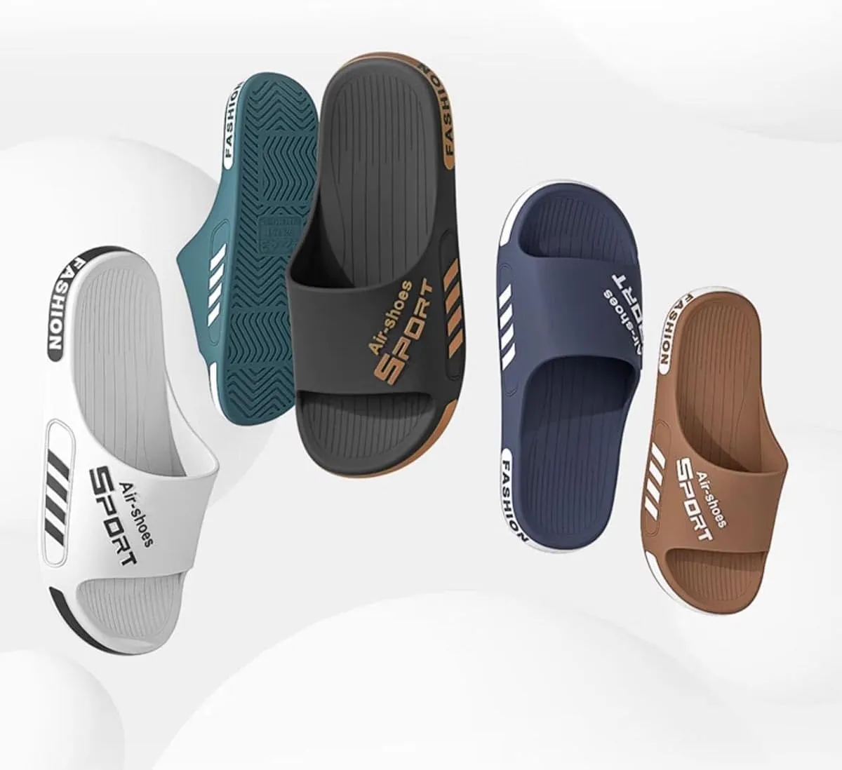 YUNZLAN Plus Size Men's Slides Sandals,Bathroom Shower Slippers,Non-slip Beach Pool Slides Shoes Outdoor Indoor