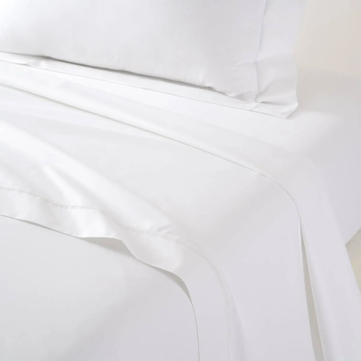 Yves Delorme Athena Blanc (White) Flat Sheet | 500 Thread Count, Cotton | Luxury Bedding from France