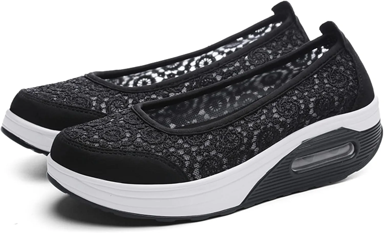 ZBYY Women Sneakers Comfort Slip On Wedges Shoes Breathable Platform Mesh Walking Shoes Nurse Shoes Mary Jane Shoes