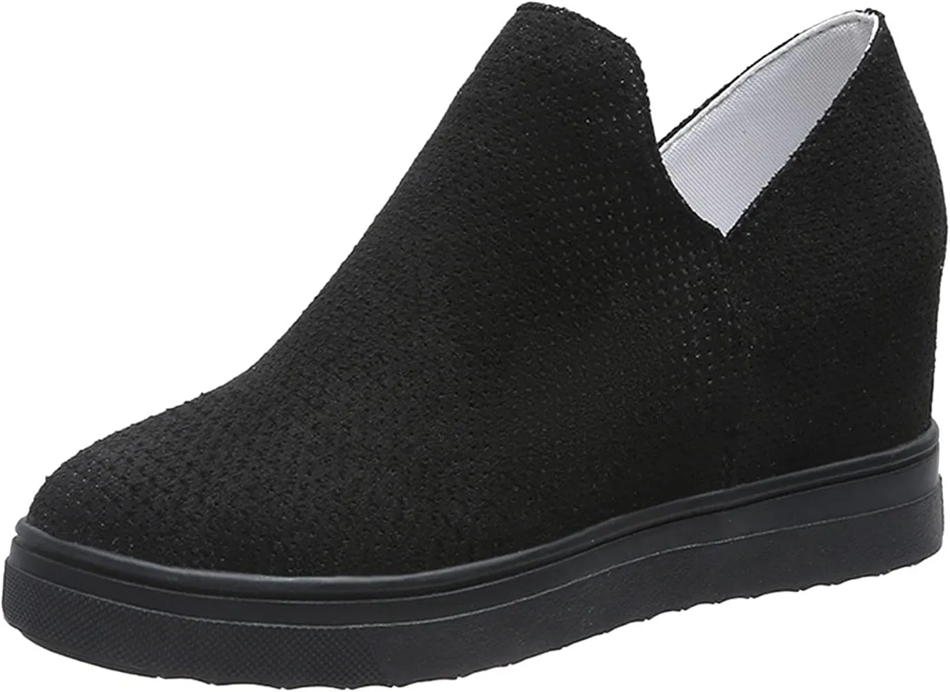 ZBYY Women's Platform Sneakers Hidden Heel Wedge Booties Canvas Shoes Fashion Walking Slip On Breathable Sneakers