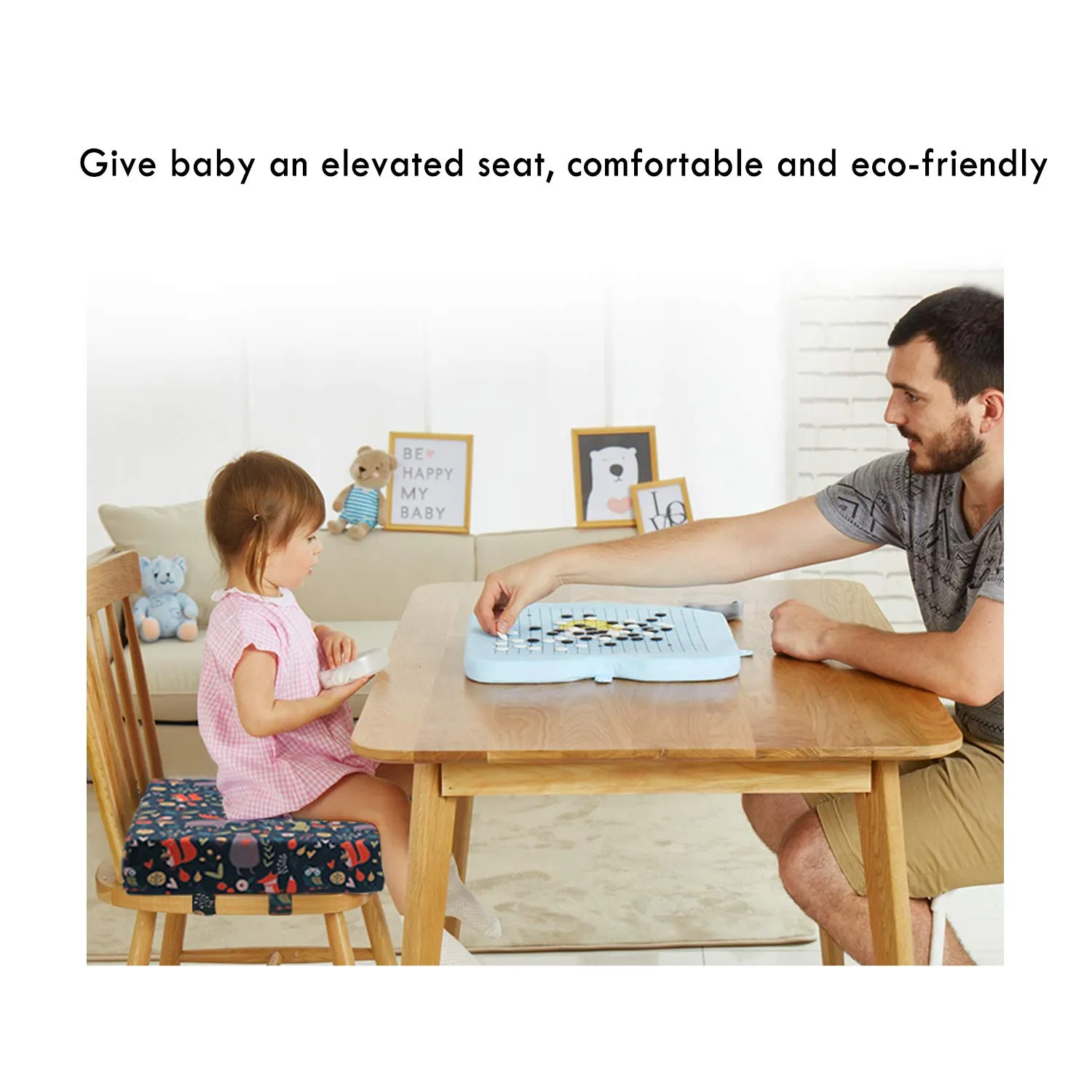 Zicac Portable High Chair Increasing Seat Cushion for Travel Dining Seat Pad for Toddler Kids Baby Infant Washable Thick Chair Seat Pads (Forest Green)