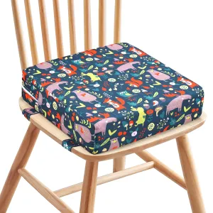 Zicac Portable High Chair Increasing Seat Cushion for Travel Dining Seat Pad for Toddler Kids Baby Infant Washable Thick Chair Seat Pads (Forest Green)
