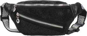 ZLM BAG US Dazzling Rhinestones Fanny Pack Slide Zip Waist Pack Chest Bag Phone Purse Wide Straps Crossbody Shoulder Bag