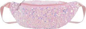 ZLM BAG US Dazzling Sequins Fanny Pack Zip Waist Pack Chest Bag Phone Purse Wide Straps Crossbody Shoulder Bag