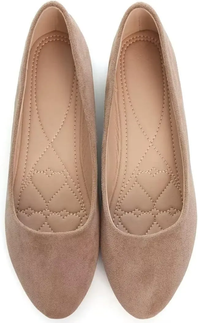 ZTWUTANG Women's Cute Round-Toe Flat Ballet Shoes Comfortable Dress Shoes for Walking