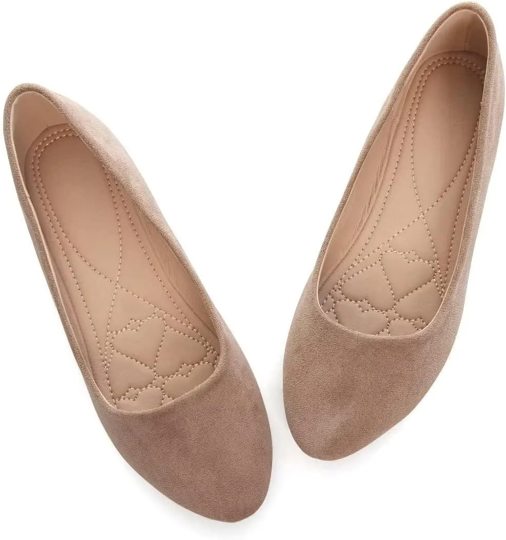 ZTWUTANG Women's Cute Round-Toe Flat Ballet Shoes Comfortable Dress Shoes for Walking