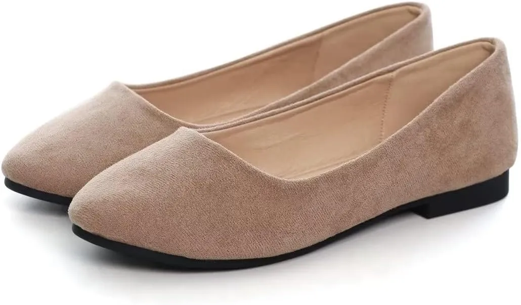 ZTWUTANG Women's Cute Round-Toe Flat Ballet Shoes Comfortable Dress Shoes for Walking