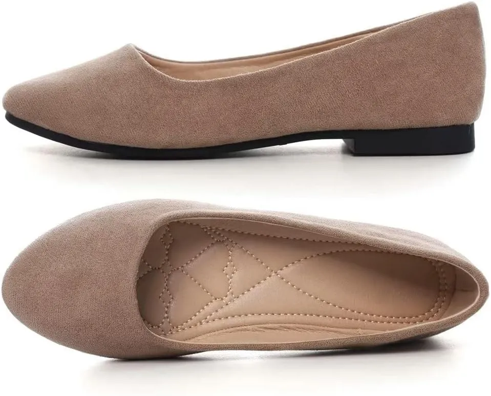 ZTWUTANG Women's Cute Round-Toe Flat Ballet Shoes Comfortable Dress Shoes for Walking