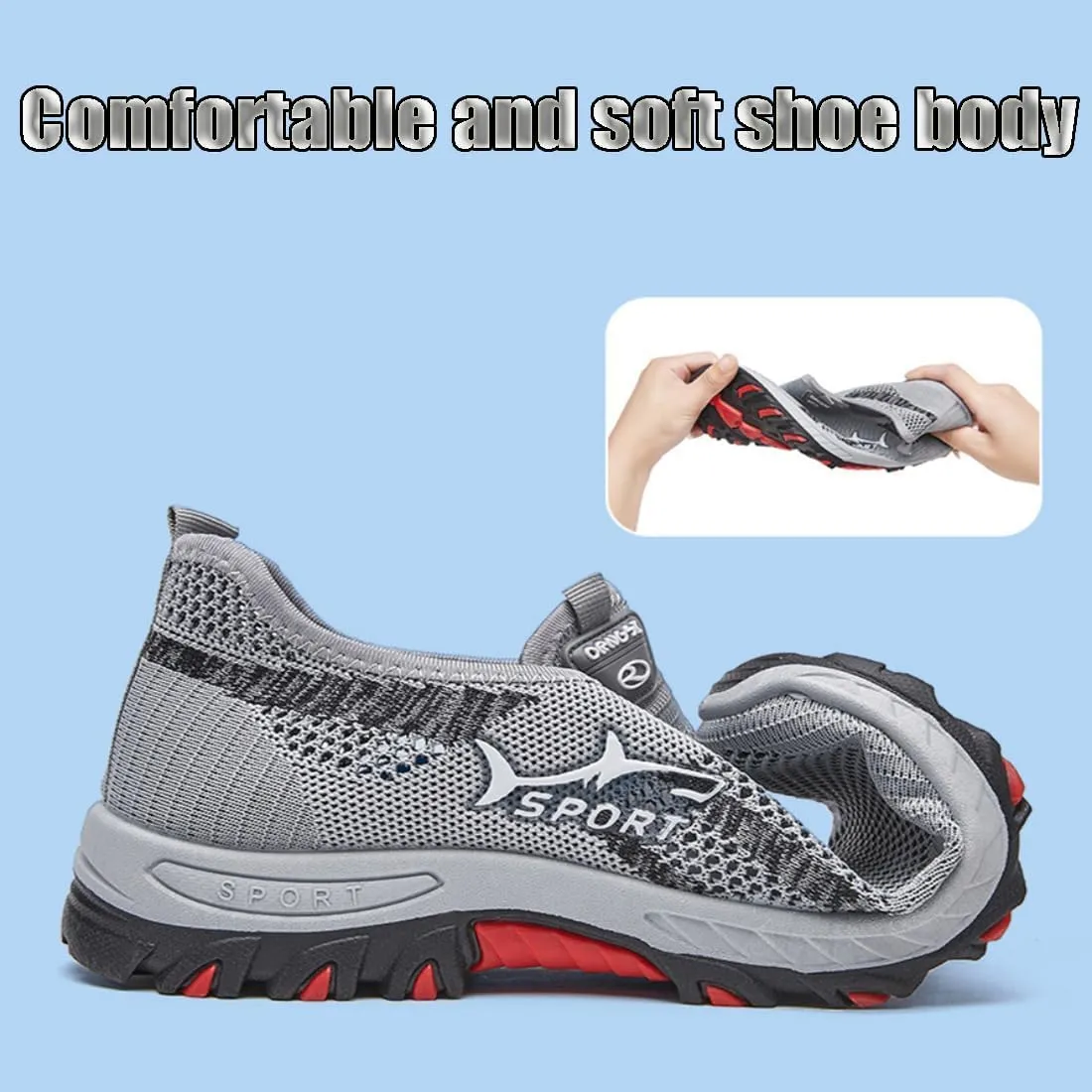 Zureto Jarv Cooling Comfort Sneaker, Men Soft Bottom Comfy Casual Anti-Slip Slip On Summer, Breathable Walking Mesh Shoes for Men