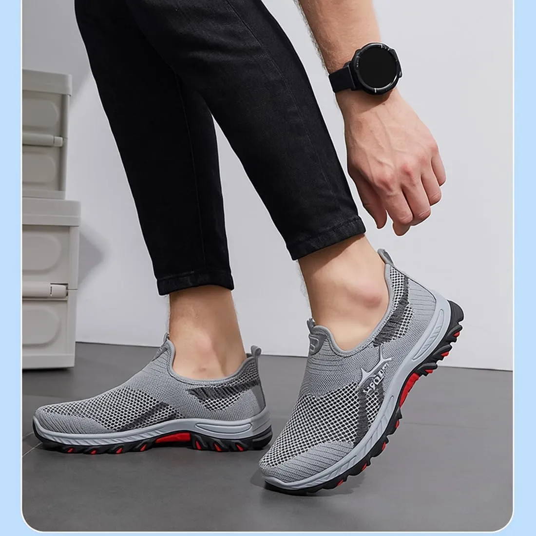 Zureto Jarv Cooling Comfort Sneaker, Men Soft Bottom Comfy Casual Anti-Slip Slip On Summer, Breathable Walking Mesh Shoes for Men